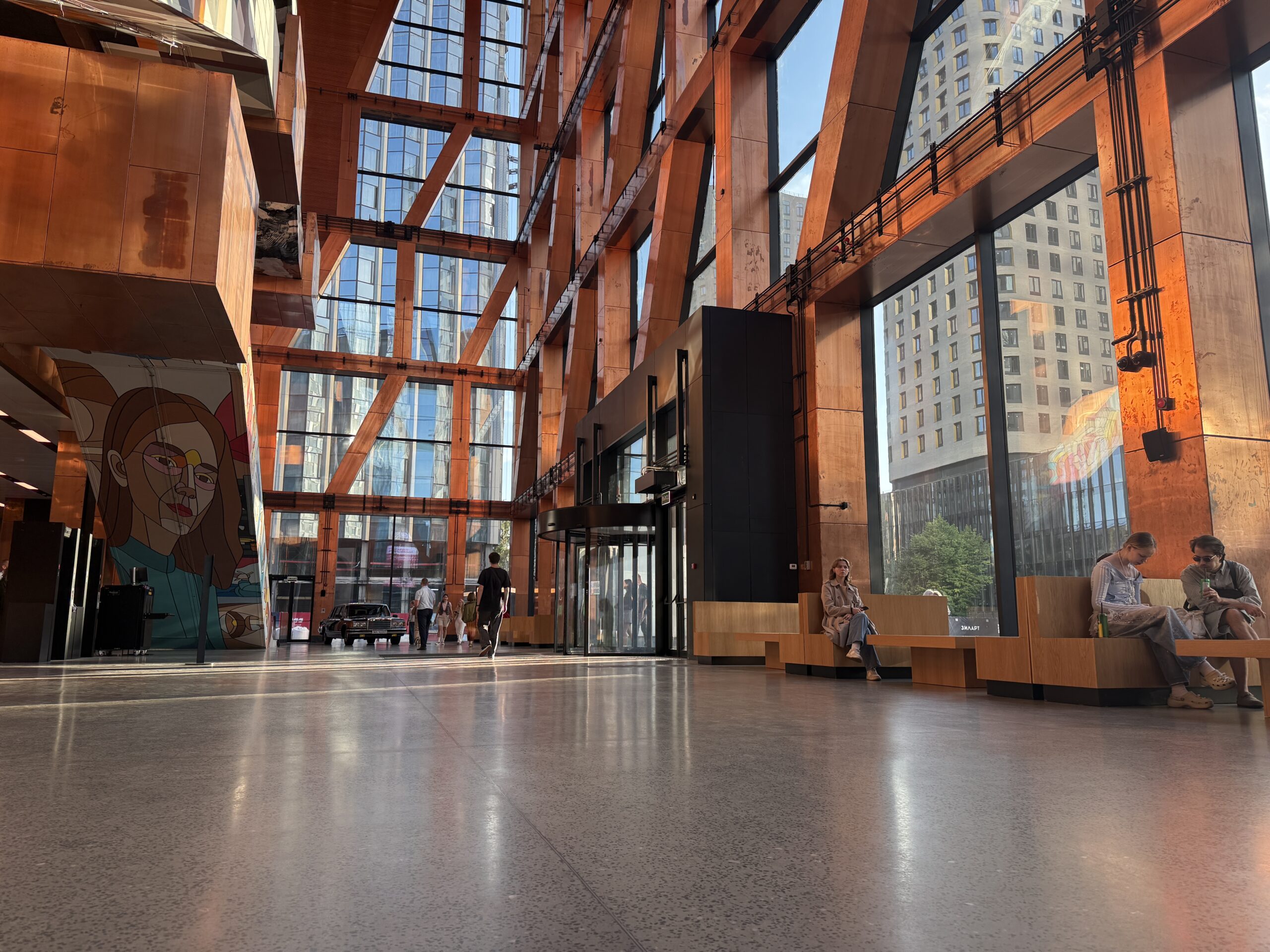 Exposed concrete and terrazzo floors in the ZILART museum